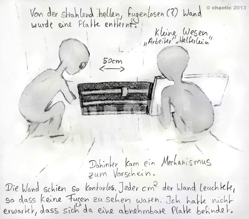 Mechanismus hinter Wand des Raumschiffs